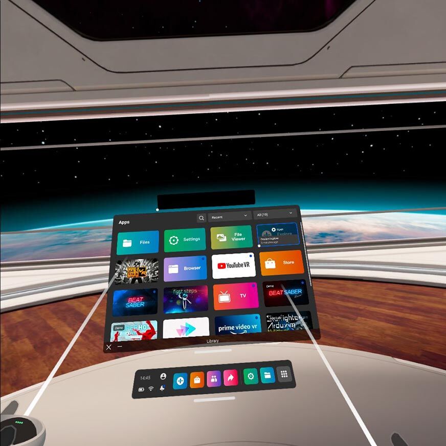 oculus quest 2 menu applications